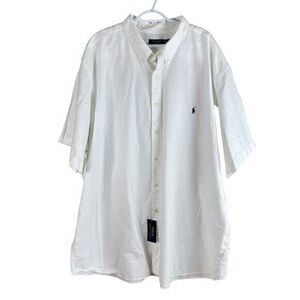 NEW Polo Ralph Lauren Oxford Shirt Mens 4XLT White Cotton S/S Classic Fit $115